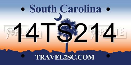 14TS214 South Carolina License Plate