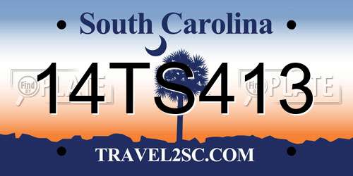 14TS413 South Carolina License Plate