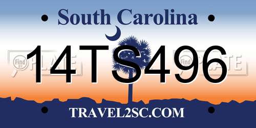 14TS496 South Carolina License Plate