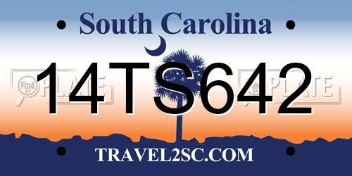 14TS642 South Carolina License Plate