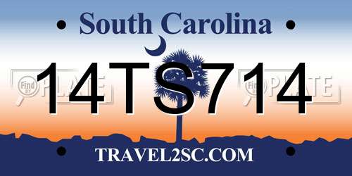 14TS714 South Carolina License Plate