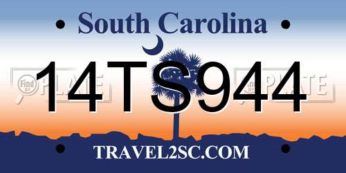 14TS944 South Carolina License Plate