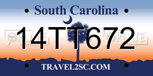 14TT672 South Carolina License Plate