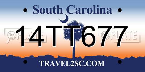 14TT677 South Carolina License Plate