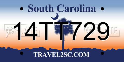 14TT729 South Carolina License Plate
