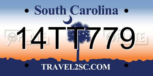 14TT779 South Carolina License Plate