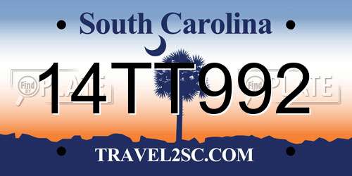 14TT992 South Carolina License Plate
