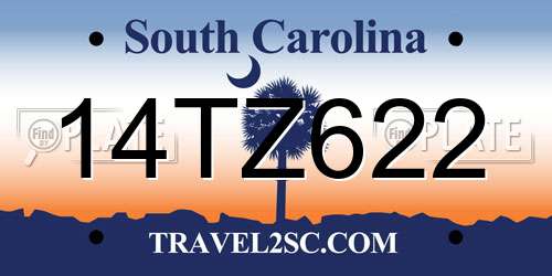 14TZ622 South Carolina License Plate