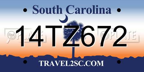 14TZ672 South Carolina License Plate