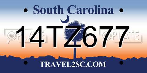 14TZ677 South Carolina License Plate