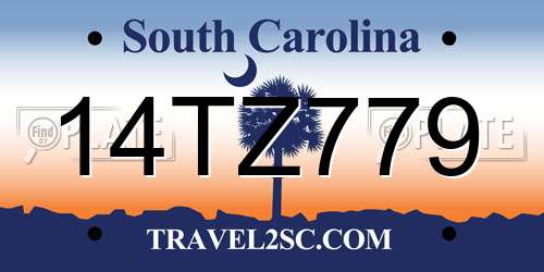 14TZ779 South Carolina License Plate