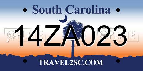 14ZA023 South Carolina License Plate