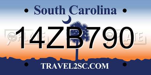 14ZB790 South Carolina License Plate