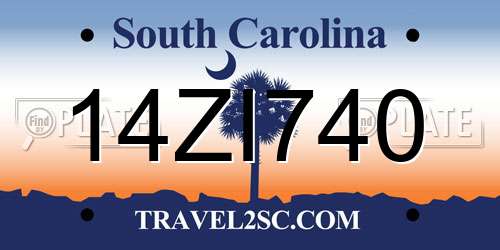 14ZI740 South Carolina License Plate