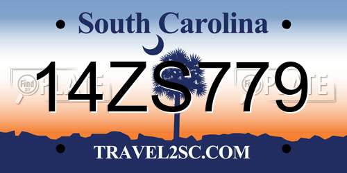 14ZS779 South Carolina License Plate
