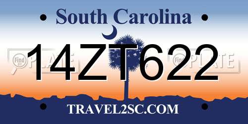 14ZT622 South Carolina License Plate