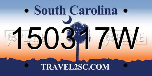 150317W South Carolina License Plate