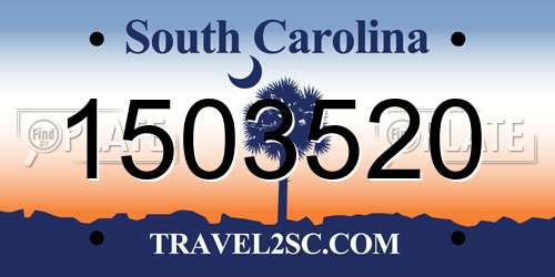 1503520 South Carolina License Plate