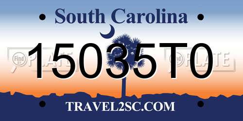 15035T0 South Carolina License Plate
