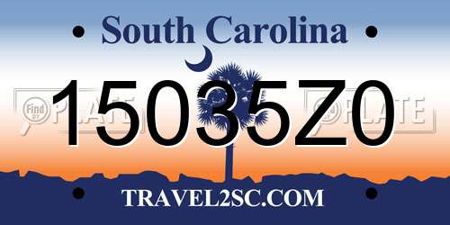 15035Z0 South Carolina License Plate