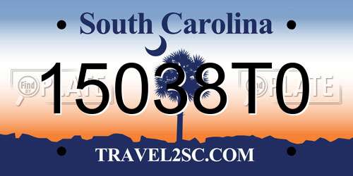 15038T0 South Carolina License Plate