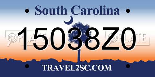 15038Z0 South Carolina License Plate