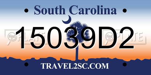 15039D2 South Carolina License Plate