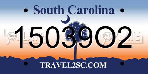 15039O2 South Carolina License Plate