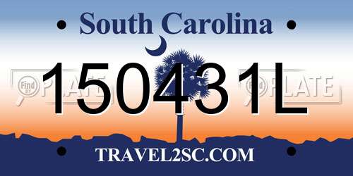 150431L South Carolina License Plate