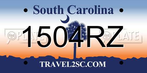 1504RZ South Carolina License Plate