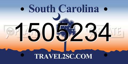 1505234 South Carolina License Plate