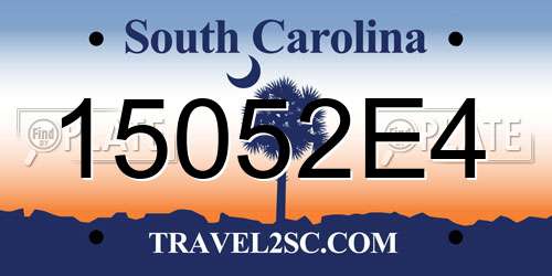 15052E4 South Carolina License Plate