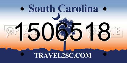 1506518 South Carolina License Plate