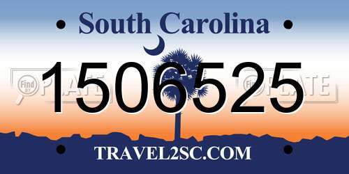 1506525 South Carolina License Plate