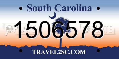 1506578 South Carolina License Plate