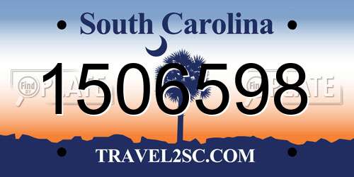 1506598 South Carolina License Plate