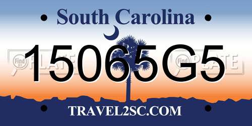 15065G5 South Carolina License Plate