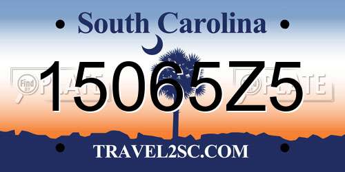 15065Z5 South Carolina License Plate