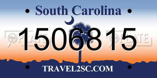 1506815 South Carolina License Plate
