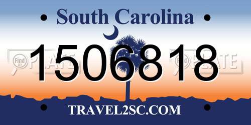 1506818 South Carolina License Plate