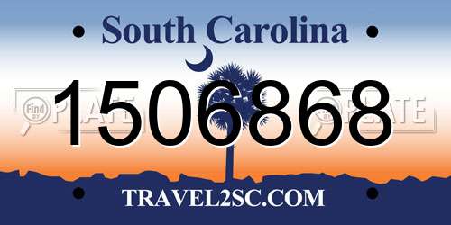 1506868 South Carolina License Plate