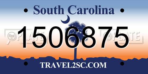 1506875 South Carolina License Plate
