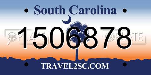 1506878 South Carolina License Plate