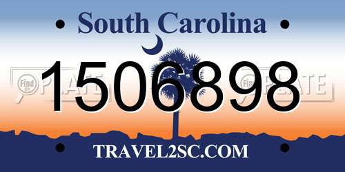 1506898 South Carolina License Plate
