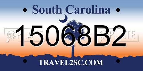 15068B2 South Carolina License Plate