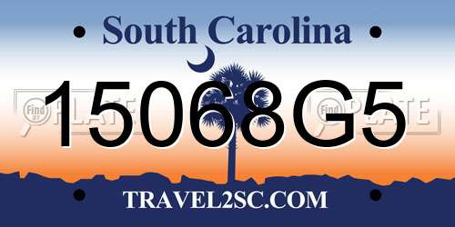 15068G5 South Carolina License Plate
