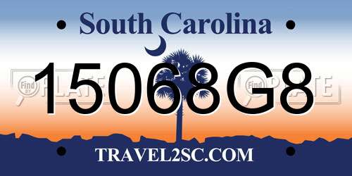 15068G8 South Carolina License Plate