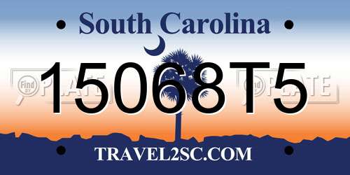 15068T5 South Carolina License Plate