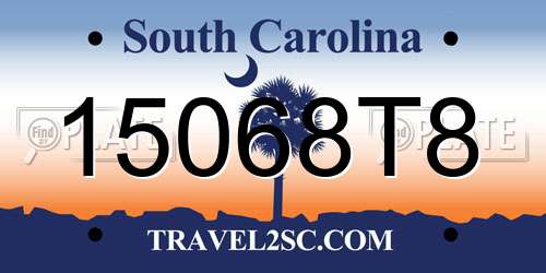 15068T8 South Carolina License Plate