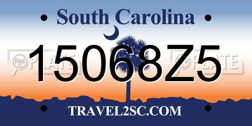 15068Z5 South Carolina License Plate